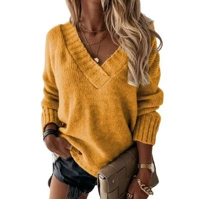 Amy Fashion - Elegant Loose Thick Long Sleeve Female Sweaters