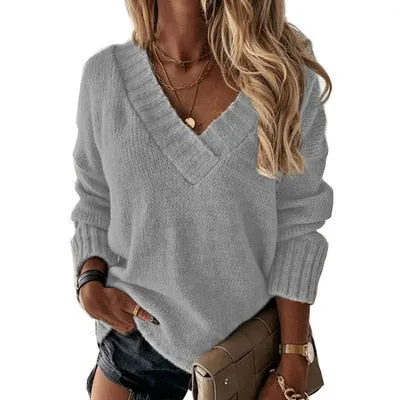 Amy Fashion - Elegant Loose Thick Long Sleeve Female Sweaters