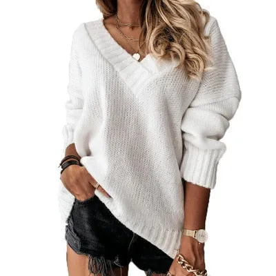 Amy Fashion - Elegant Loose Thick Long Sleeve Female Sweaters