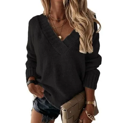 Amy Fashion - Elegant Loose Thick Long Sleeve Female Sweaters