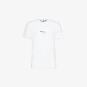 Archivo Cotton Jersey T-Shirt with Stone Island Graphic Print, White