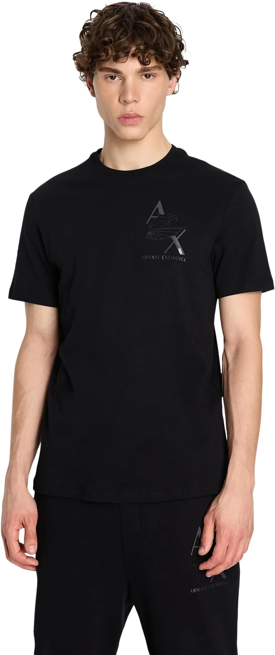 AX Eagle Armani Exchange Logo T-Shirt, Black