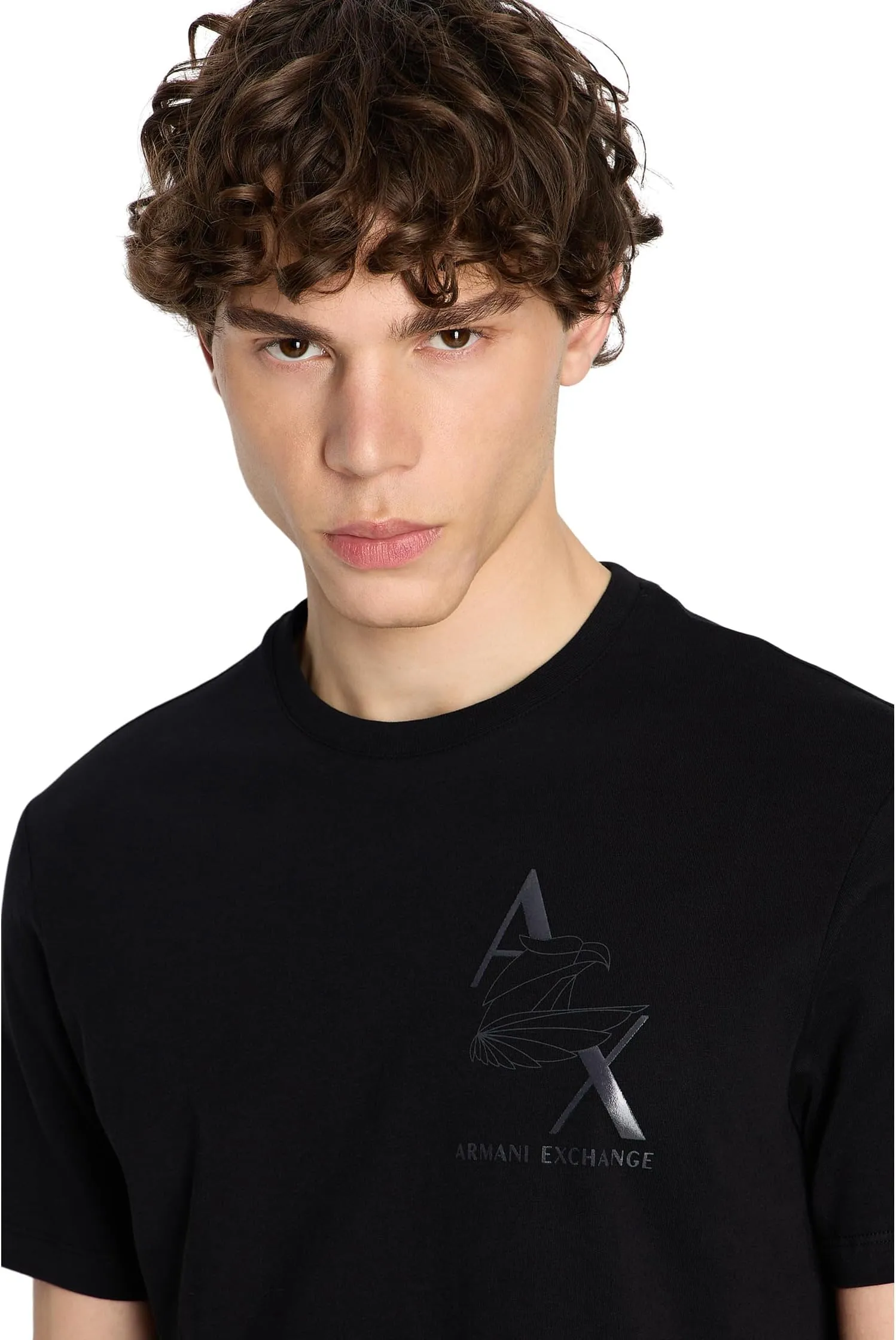 AX Eagle Armani Exchange Logo T-Shirt, Black