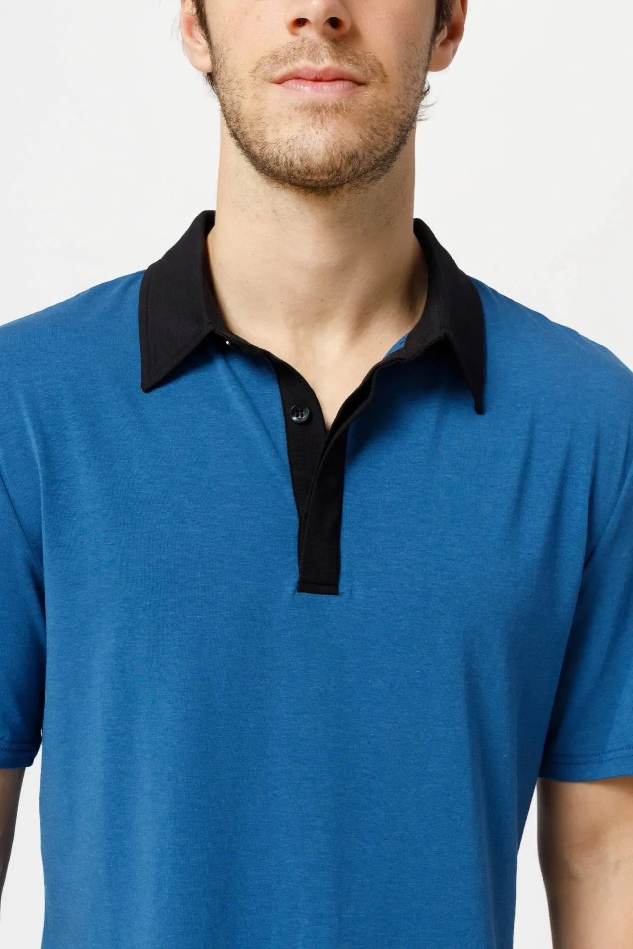 Bamboo Contrast Collar Polo Shirt