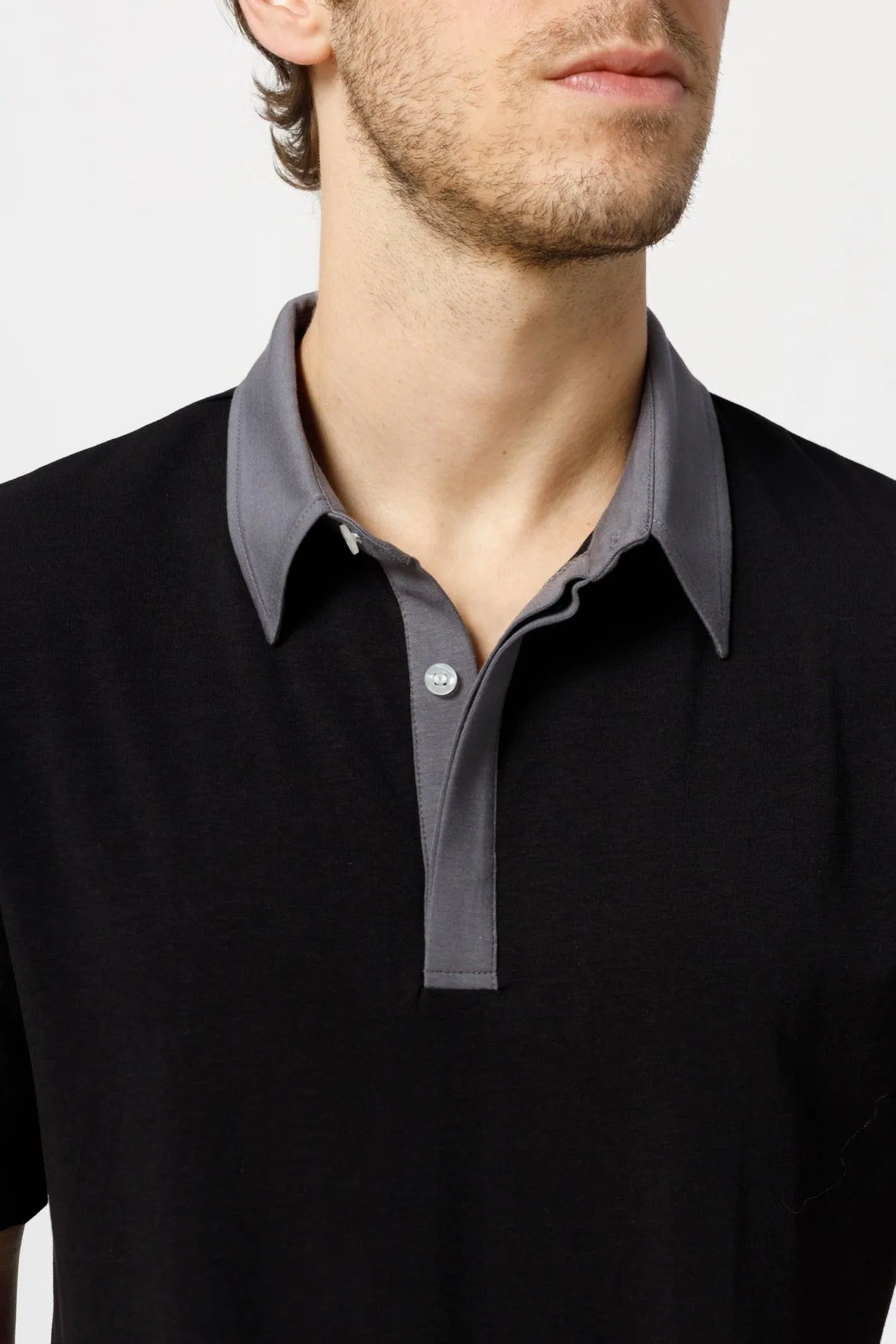 Bamboo Contrast Collar Polo Shirt