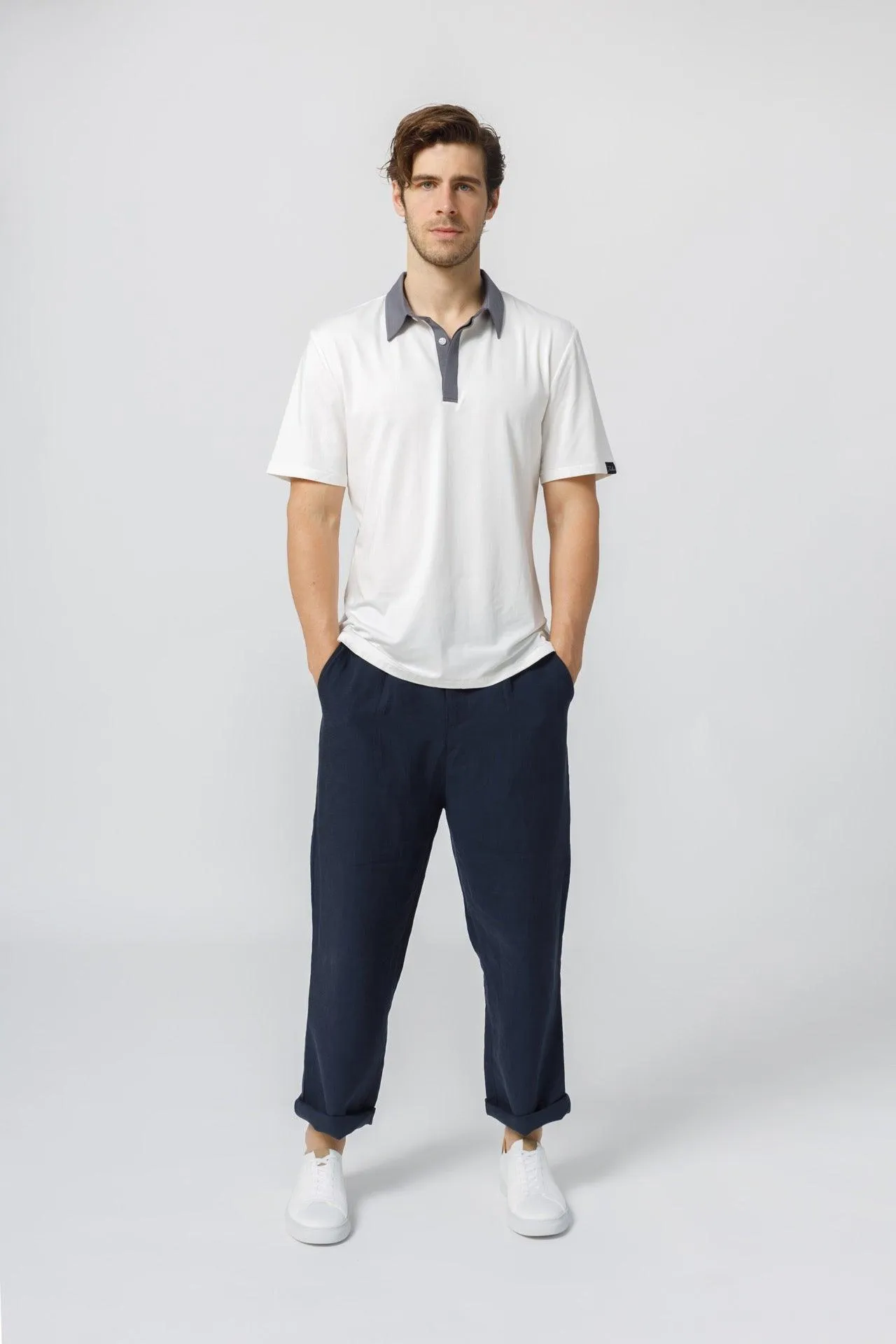 Bamboo Contrast Collar Polo Shirt