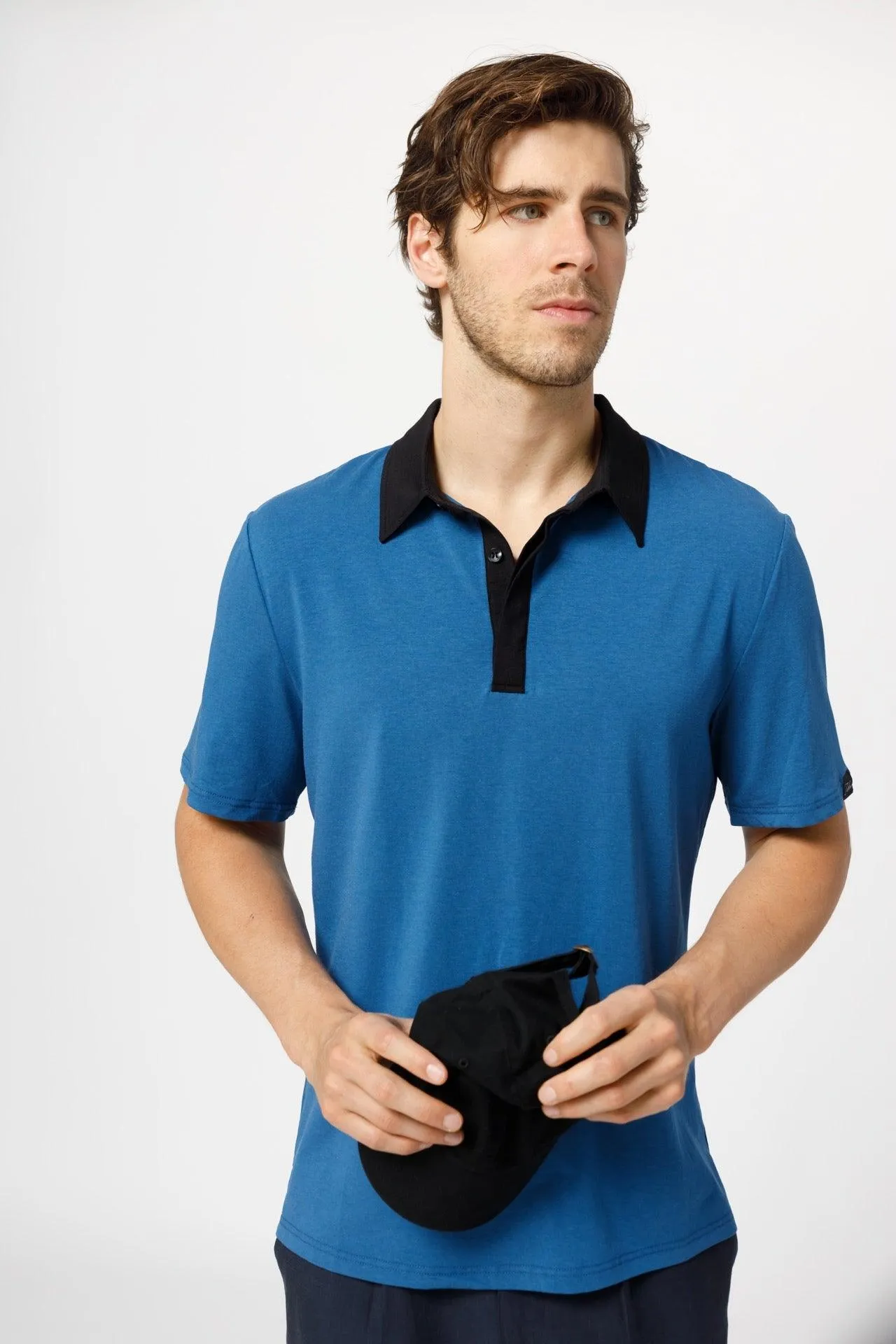 Bamboo Contrast Collar Polo Shirt