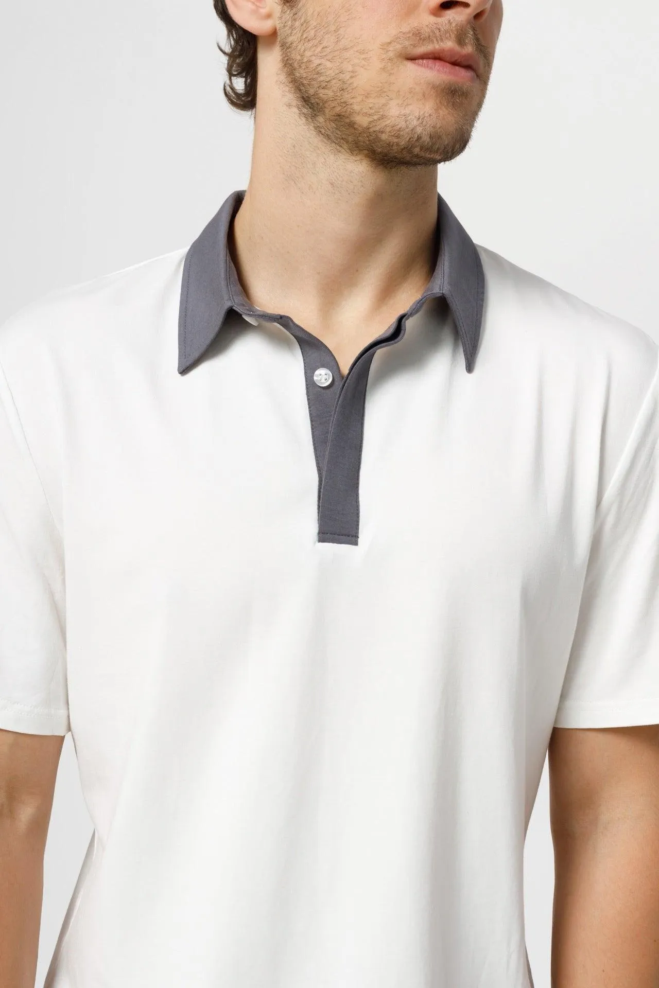 Bamboo Contrast Collar Polo Shirt