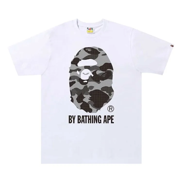 BAPE Grid Camo By A Bathing Ape Tee 'White/Black', White