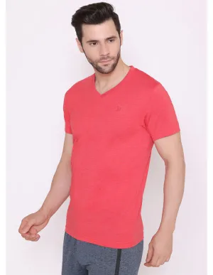 Bodyactive Modern Fit V Neck Half Sleeve T-Shirt for Men-TS60-SCAMEL