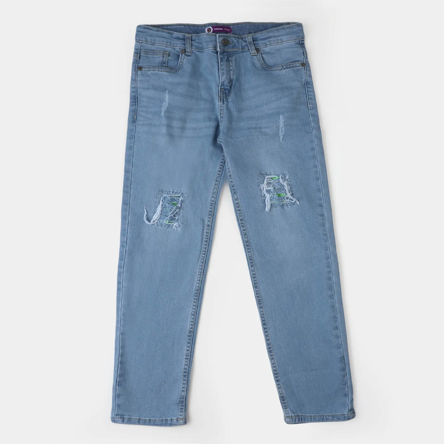 Boys Denim Pant Neon Touch-Ice Blue