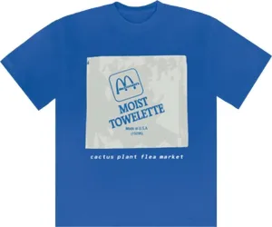 Cactus Plant Flea Market x McDonald's Moist Towelette Tee 'Patient', blue