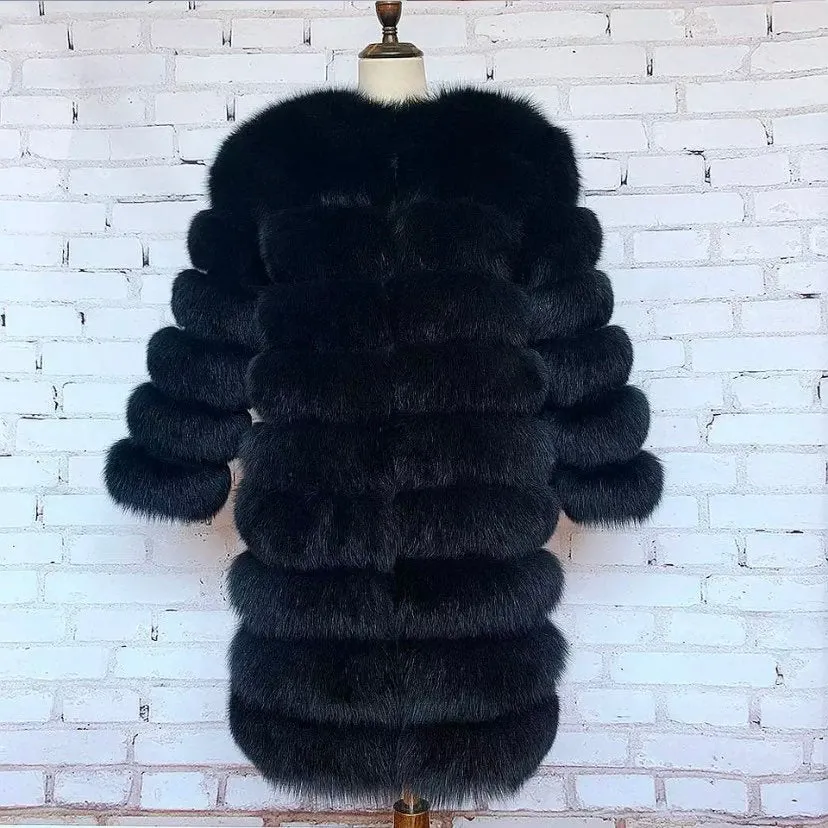 Classic 9 Row Faux Fur Coat