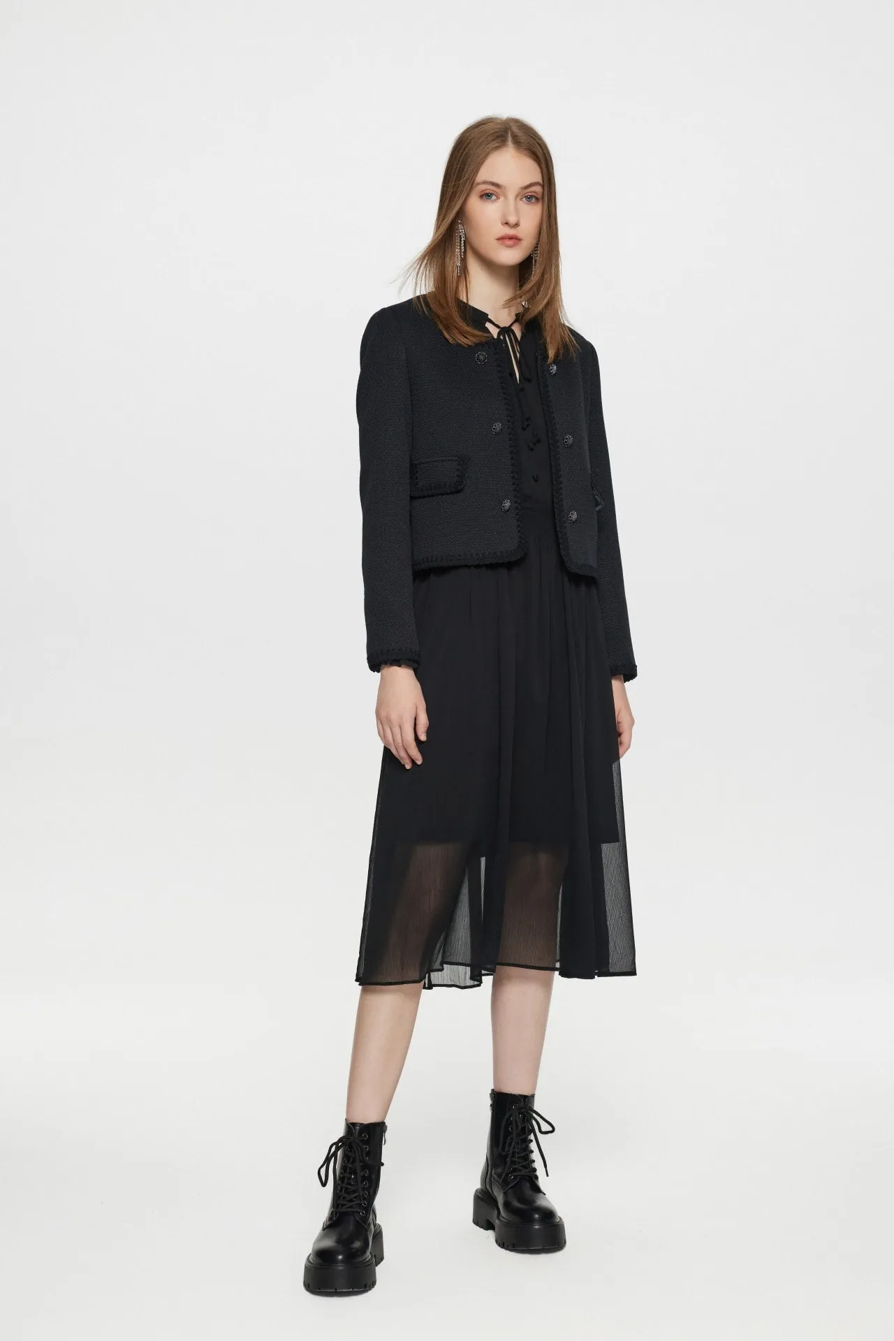 Coco Trimmed Lurex Dobby Jacket