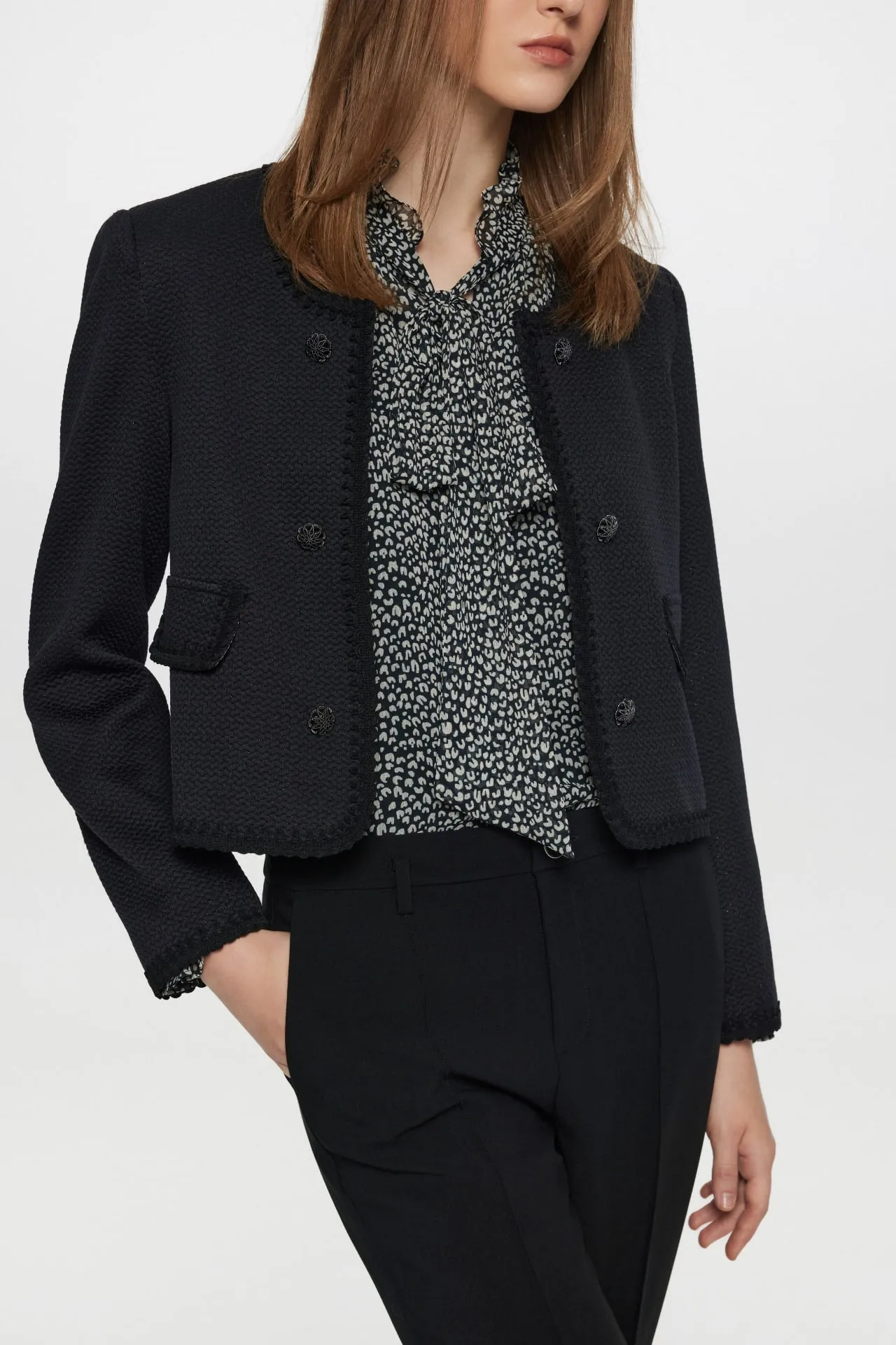 Coco Trimmed Lurex Dobby Jacket