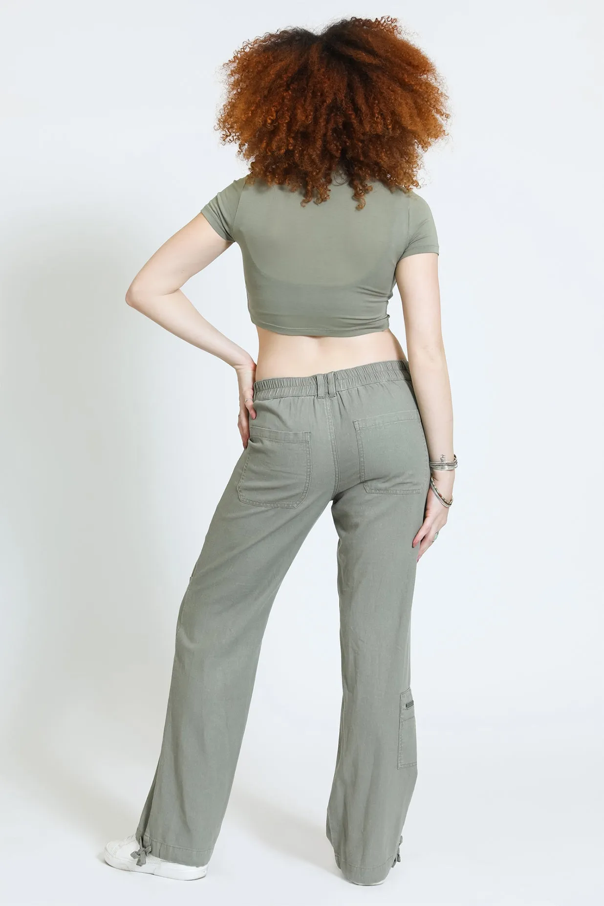 Comfort Waist Cargo Pant - Dusty Sage