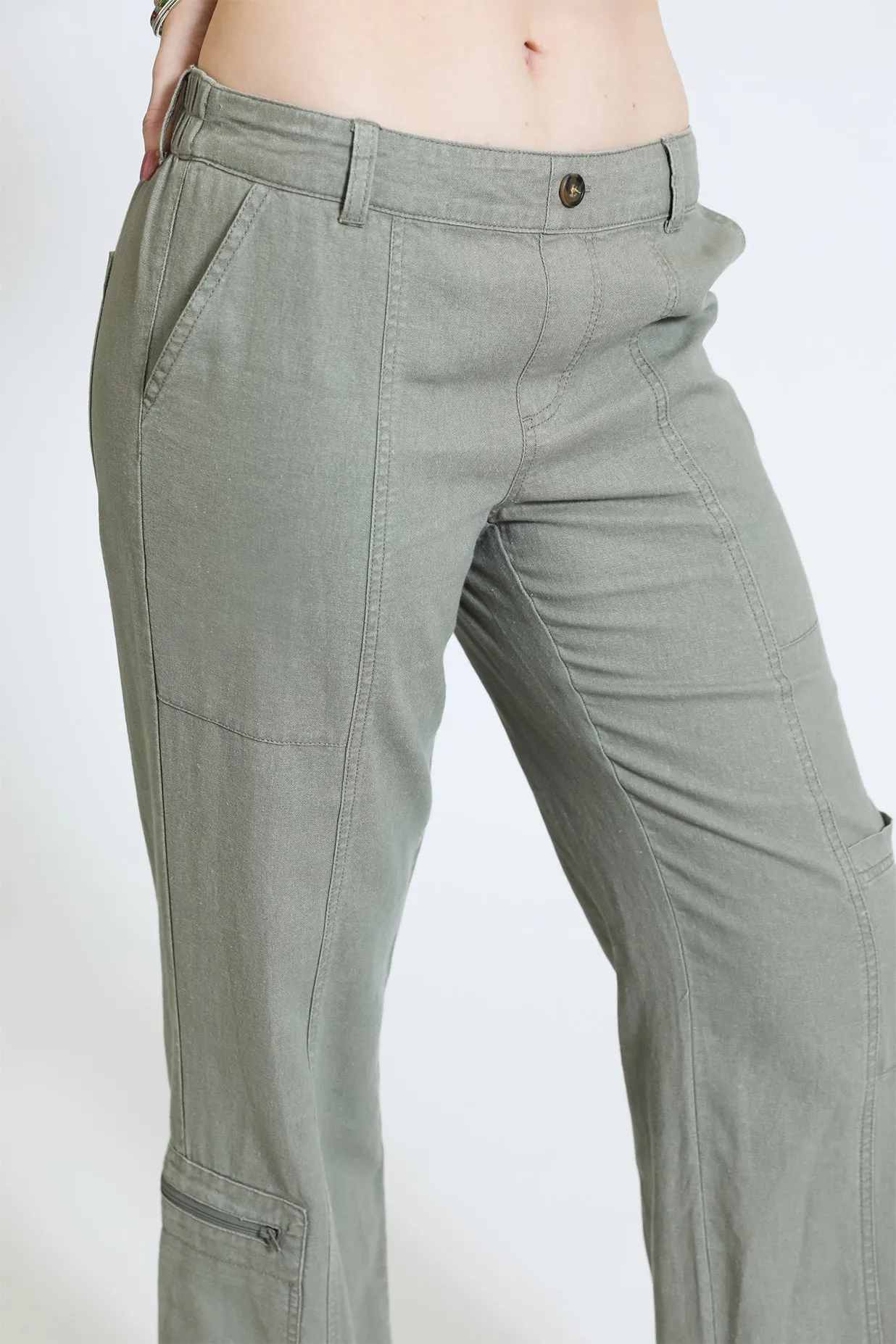 Comfort Waist Cargo Pant - Dusty Sage