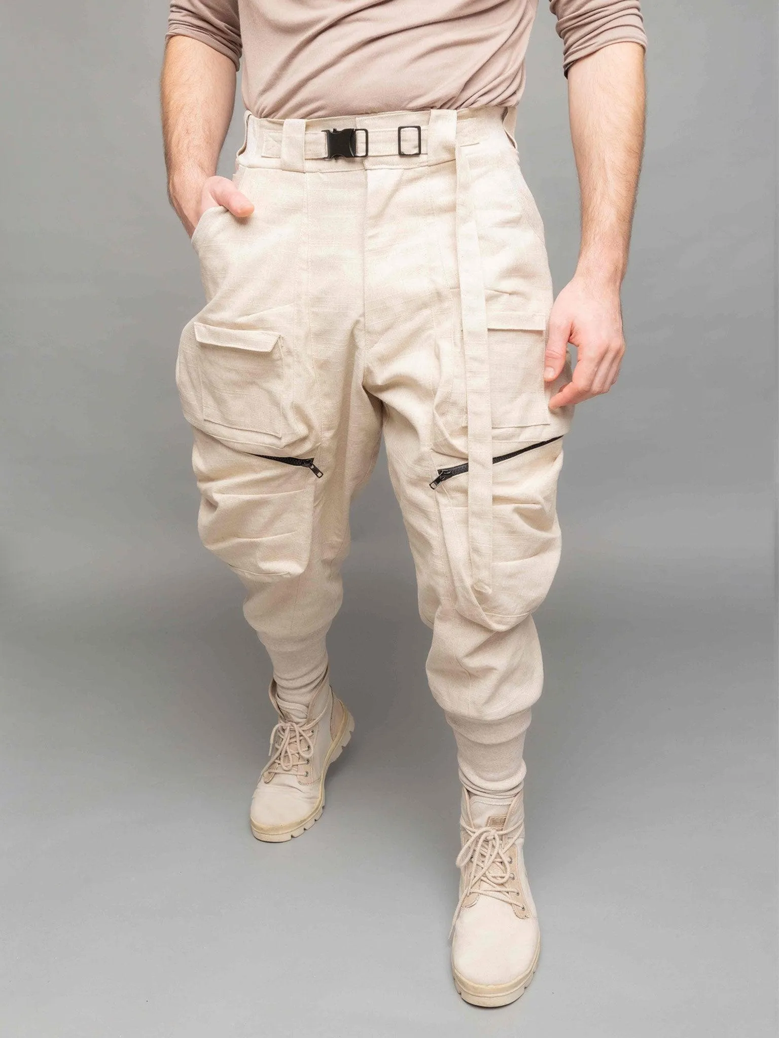 Desert Warlock Men's Cargos 10 Pockets - 14oz Linen Sand