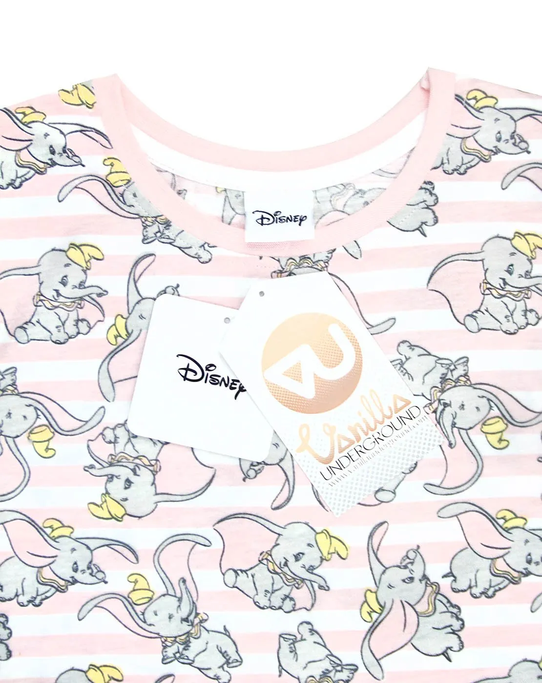 Disney Dumbo Women's Pink All Over Print Top And Shorts Pyjamas Set