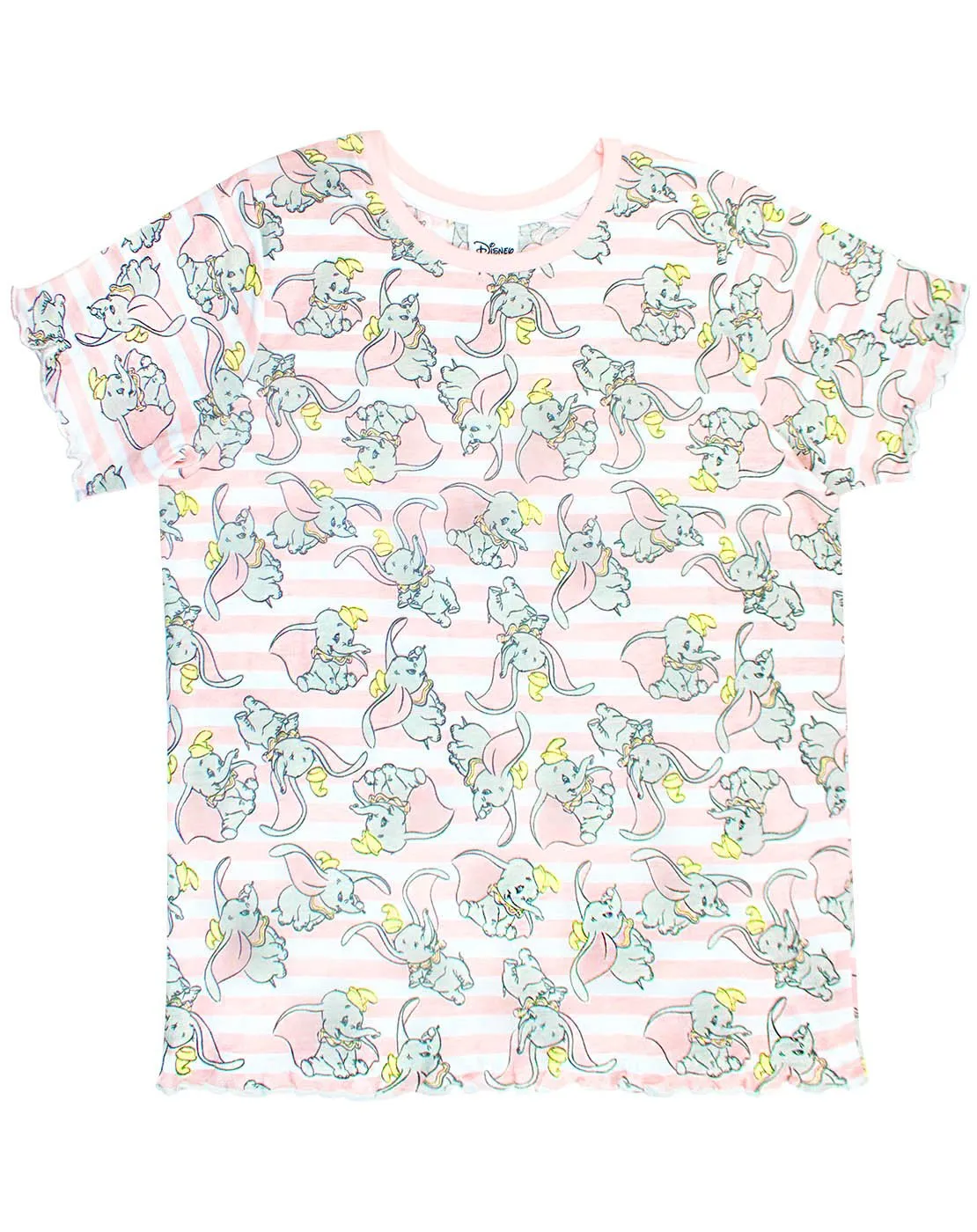 Disney Dumbo Women's Pink All Over Print Top And Shorts Pyjamas Set