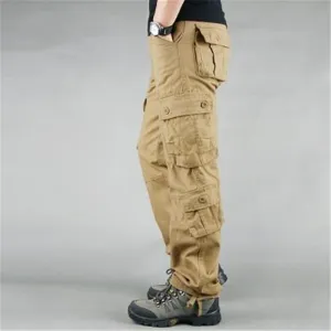 Fashion Military Style Men's Cargo Pants Casual Multi Pockets Tactical Military Pants Spring Cotton Army Trousers Men 8 Pockets