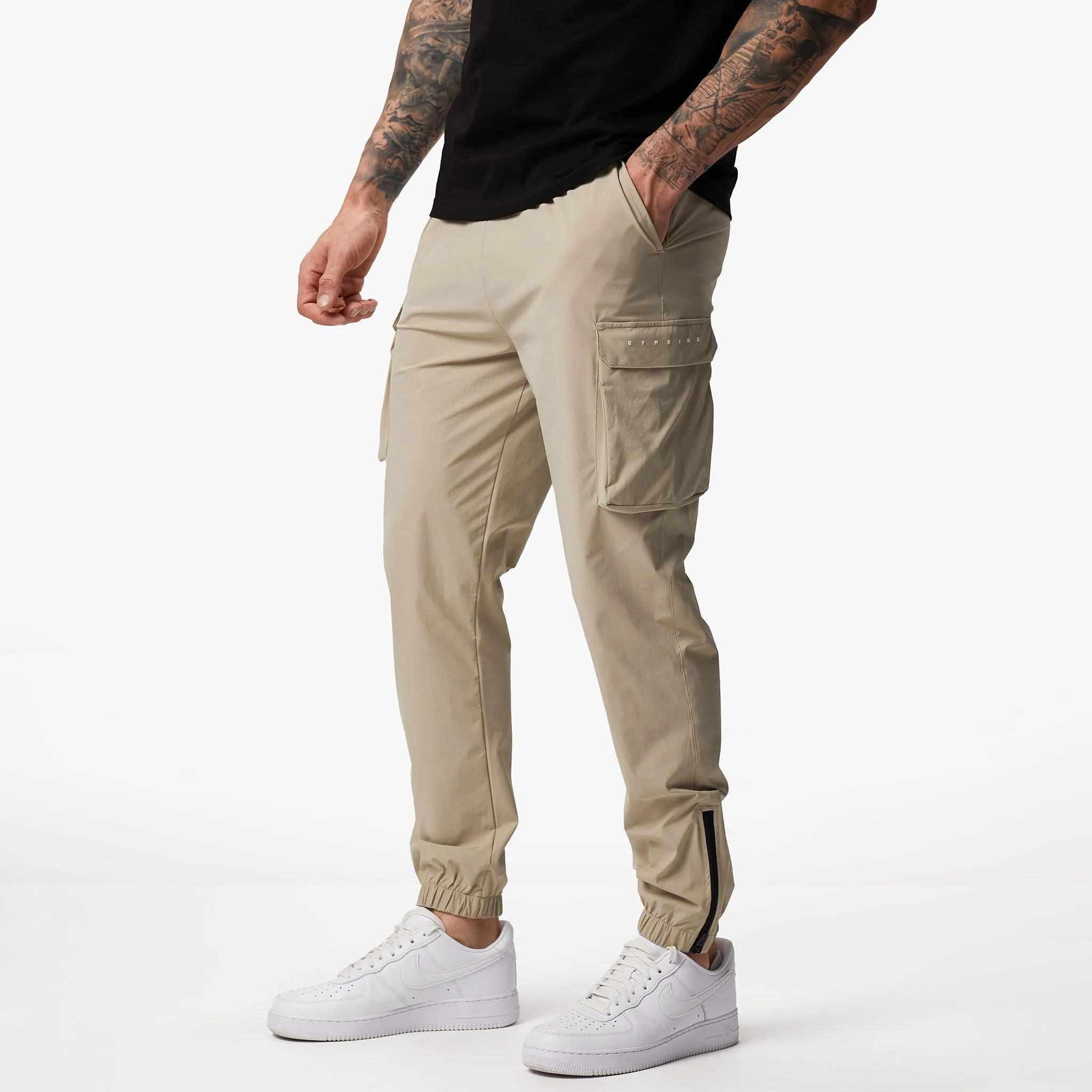 Gym King Rebellion Cargo Jogger - Sandstone