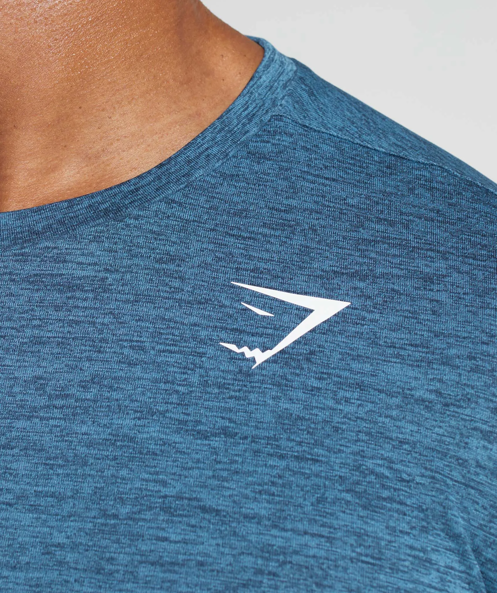 Gymshark Arrival Marl Long Sleeve T-Shirt - Navy/Lakeside Blue Marl