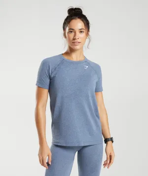 Gymshark Vital Seamless 2.0 Light T-Shirt - Evening Blue Marl