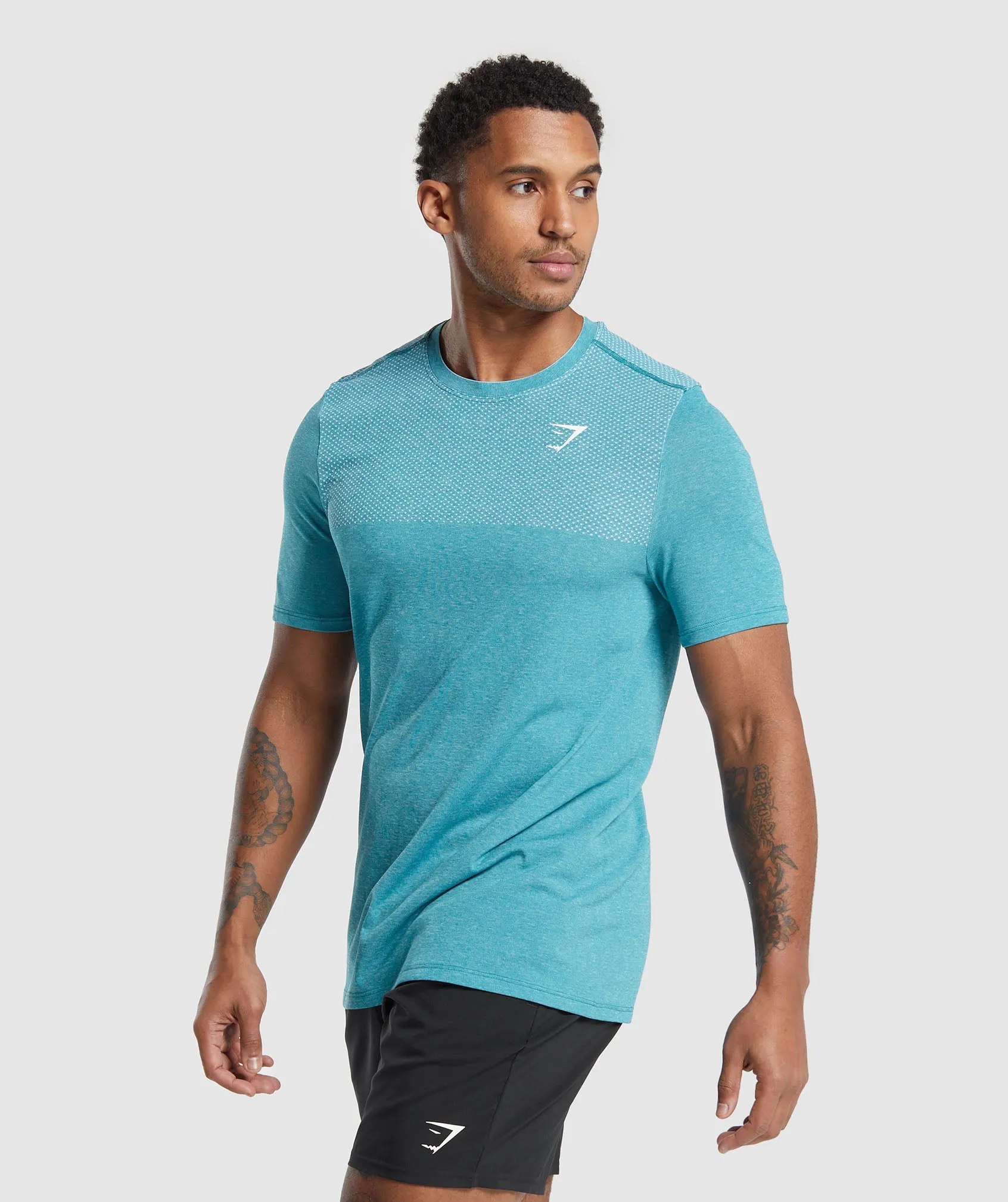 Gymshark Vital Seamless T-Shirt - Artificial Teal/White Marl