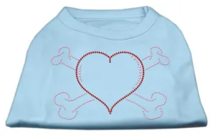 Heart and Crossbones Rhinestone Shirts Baby Blue L (14)