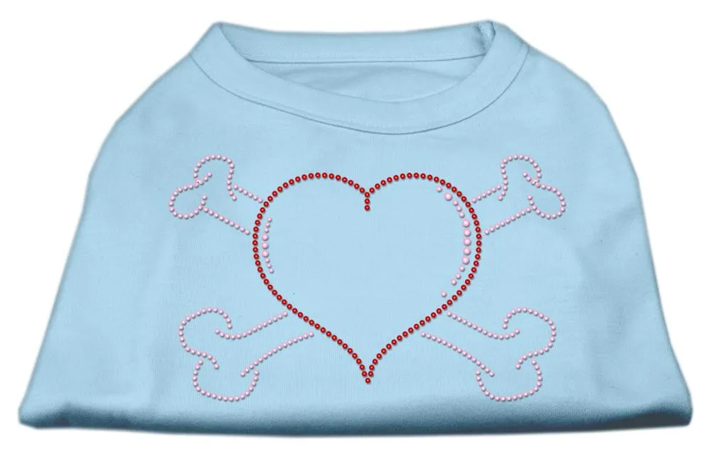 Heart and Crossbones Rhinestone Shirts Baby Blue L (14)