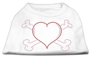 Heart and Crossbones Rhinestone Shirts White S (10)