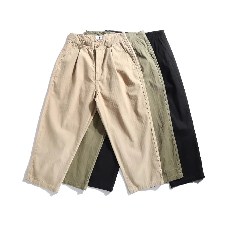 Khaki Cargo Pants Men Clothing Casual Harem Trousers