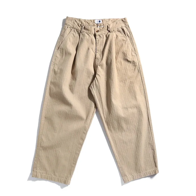 Khaki Cargo Pants Men Clothing Casual Harem Trousers