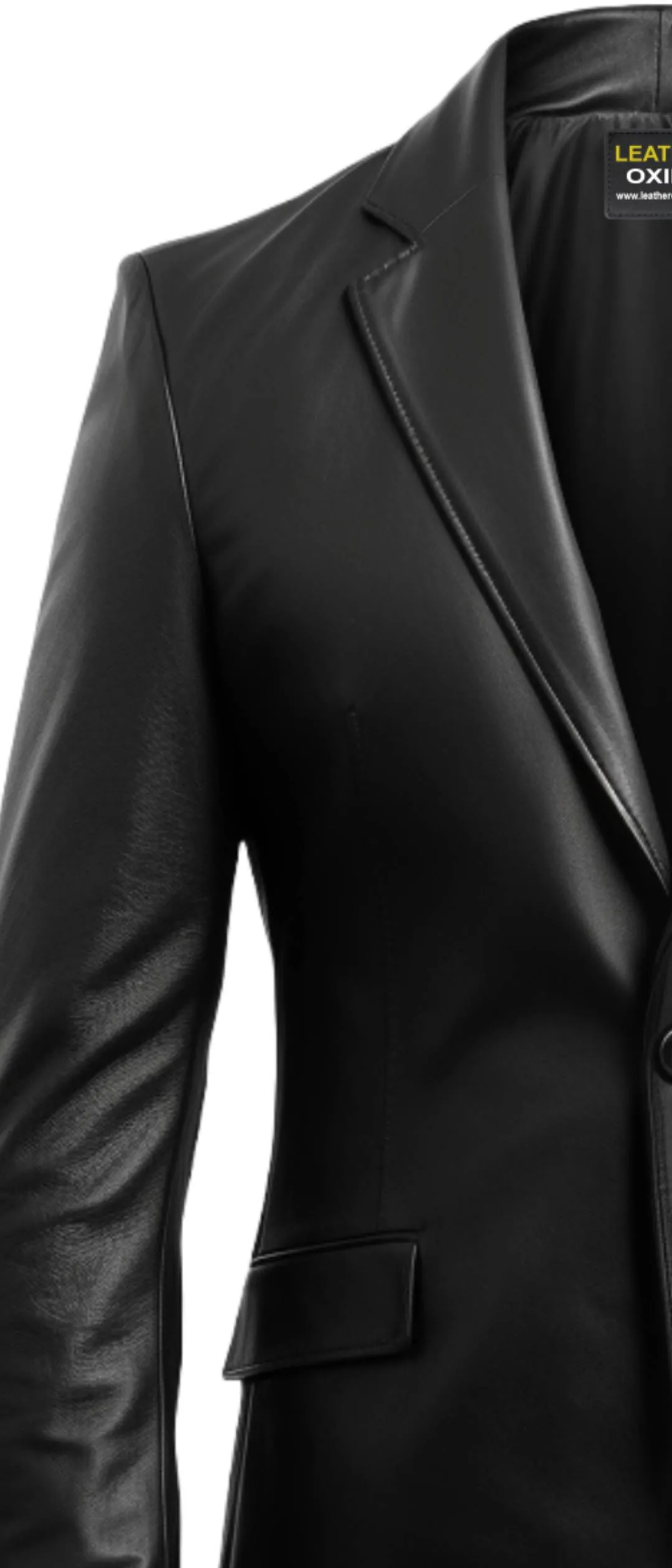 Men Black Stylish Designer Leather Blazer