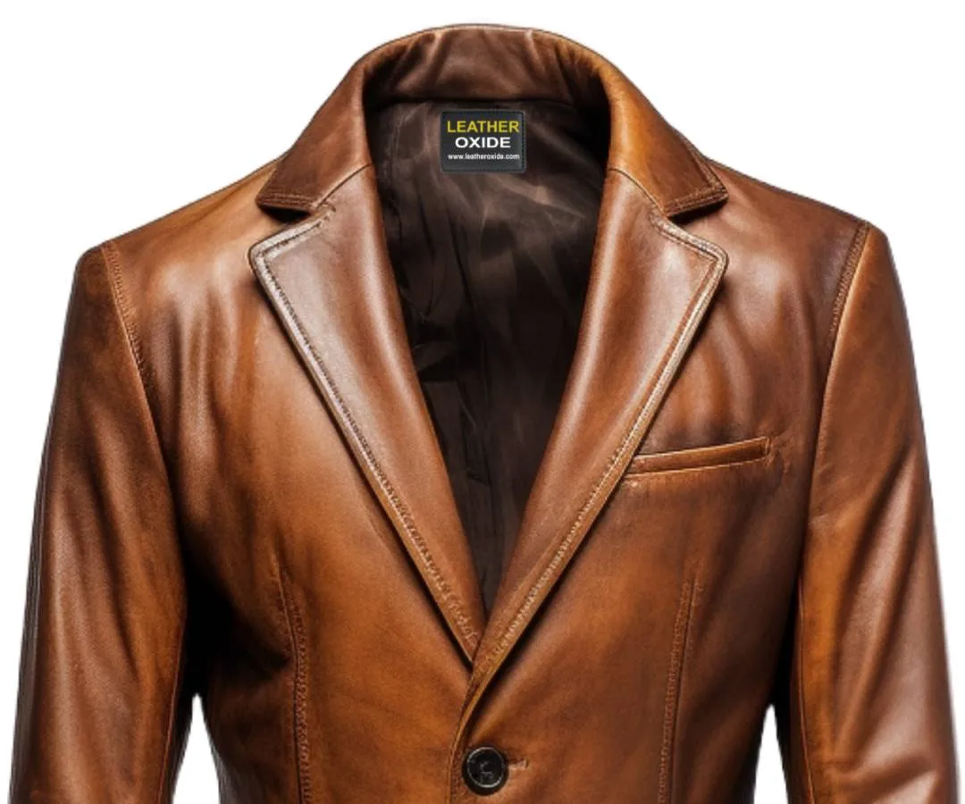 Men Stylish Leather Winter Coat