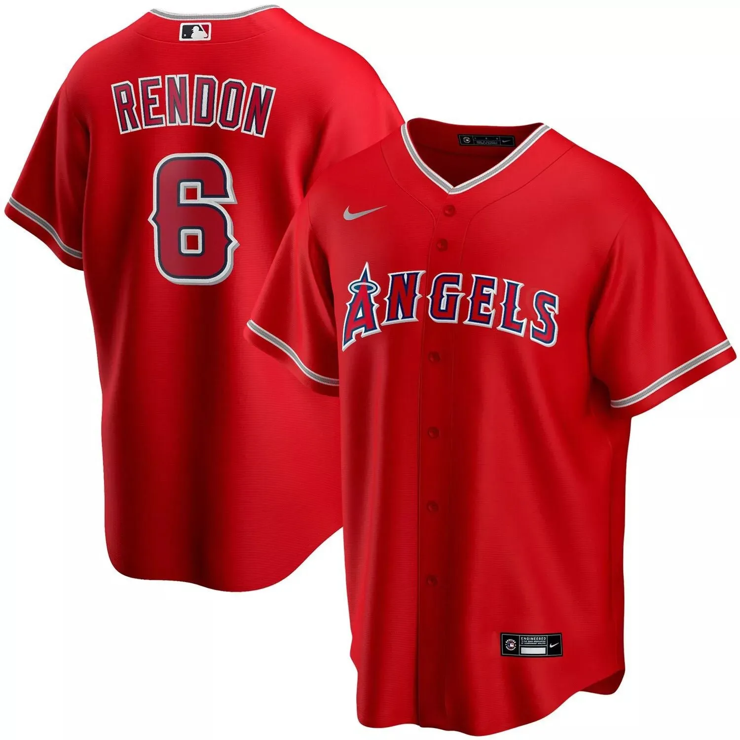 Men's Anthony Rendon Los Angeles Angels Red Alternate Player Name Nike T-Shirt