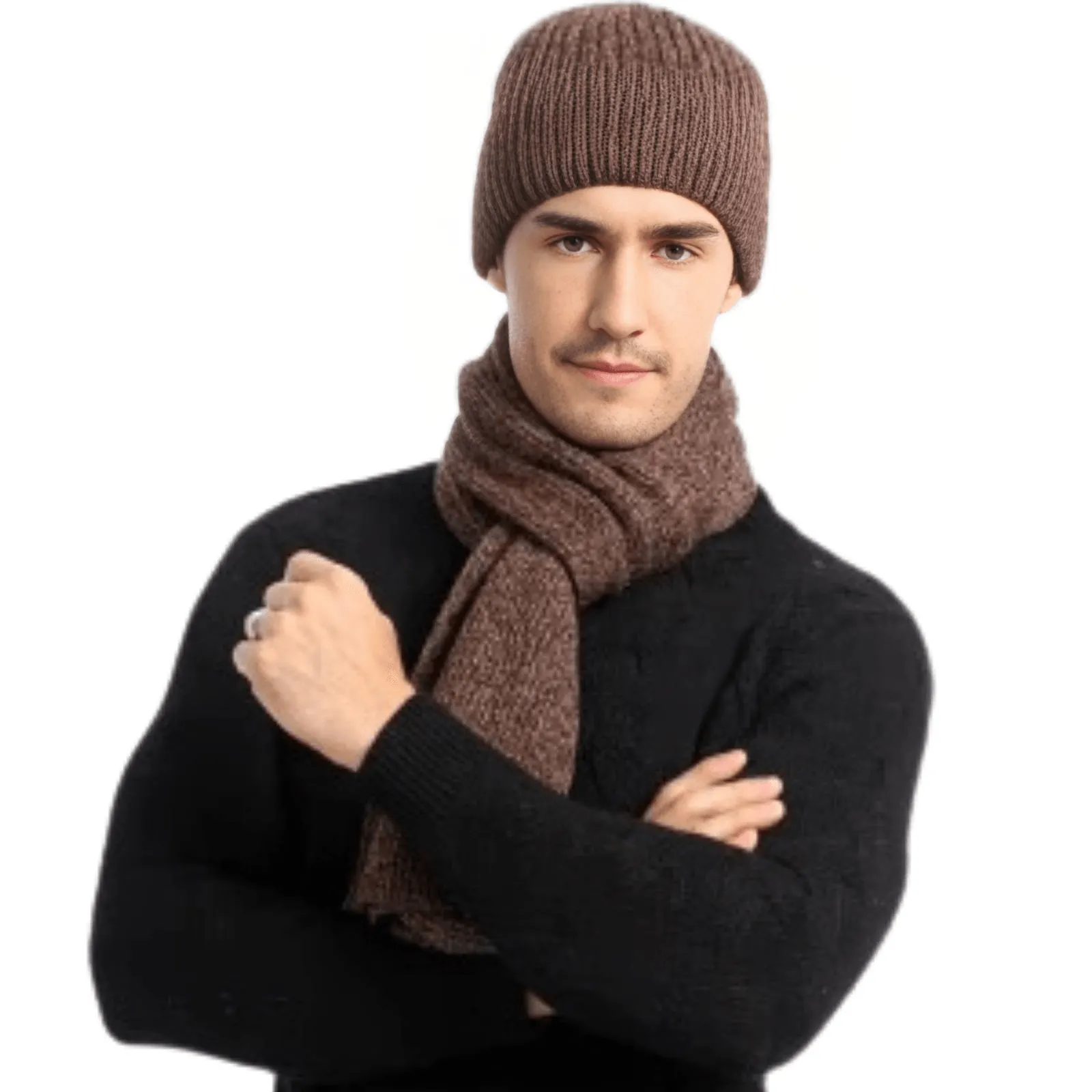 Men's Autumn Winter Keep Warm Set Men's Hat Gloves Scarf Set