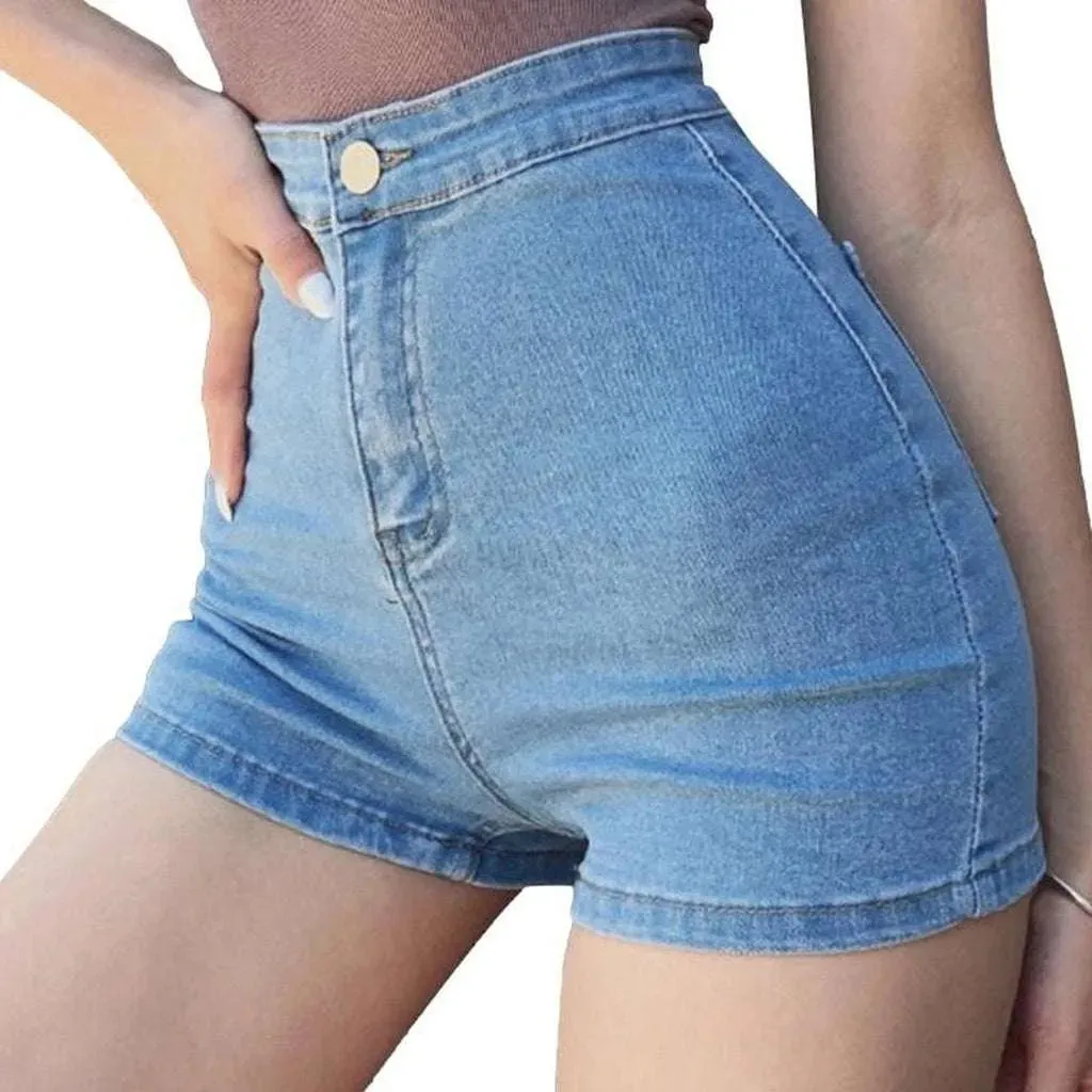 No front pocket denim shorts