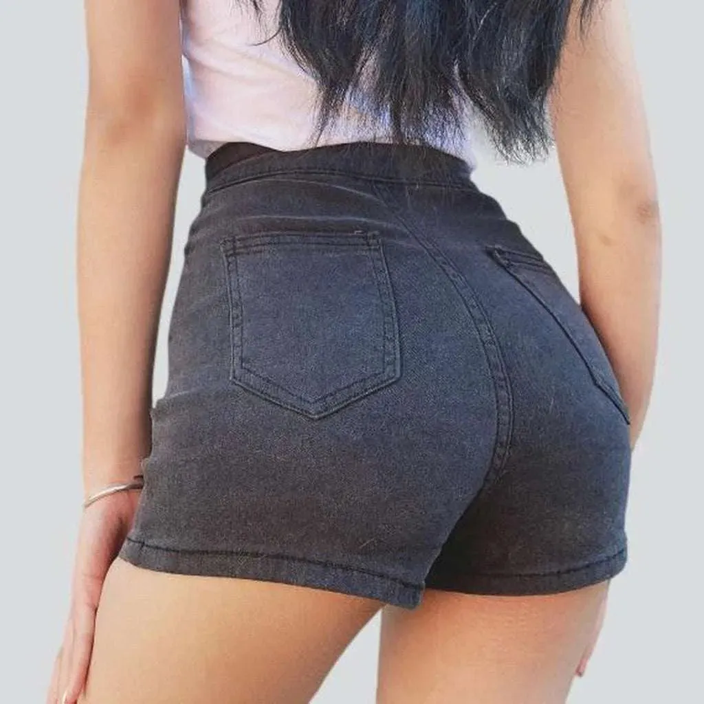 No front pocket denim shorts