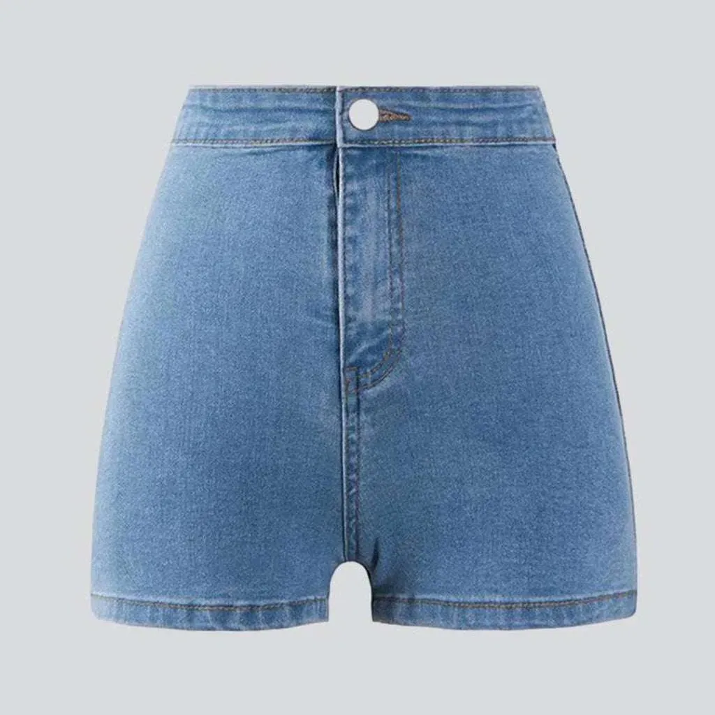 No front pocket denim shorts