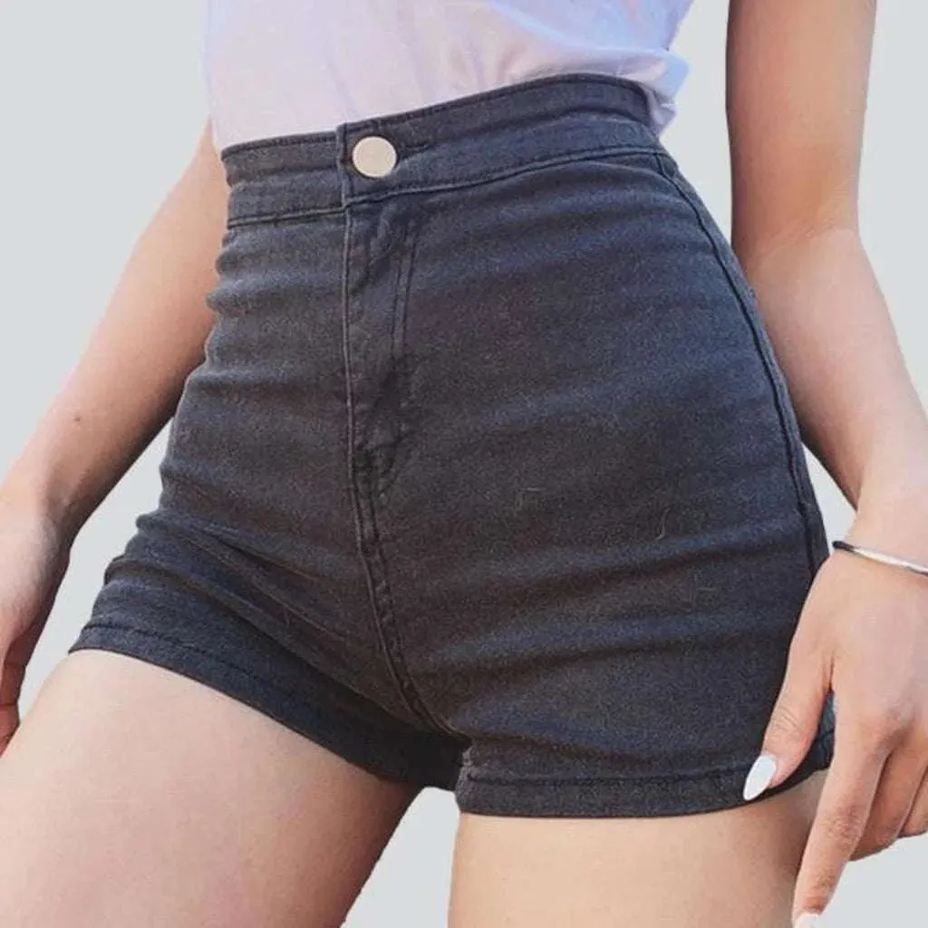 No front pocket denim shorts