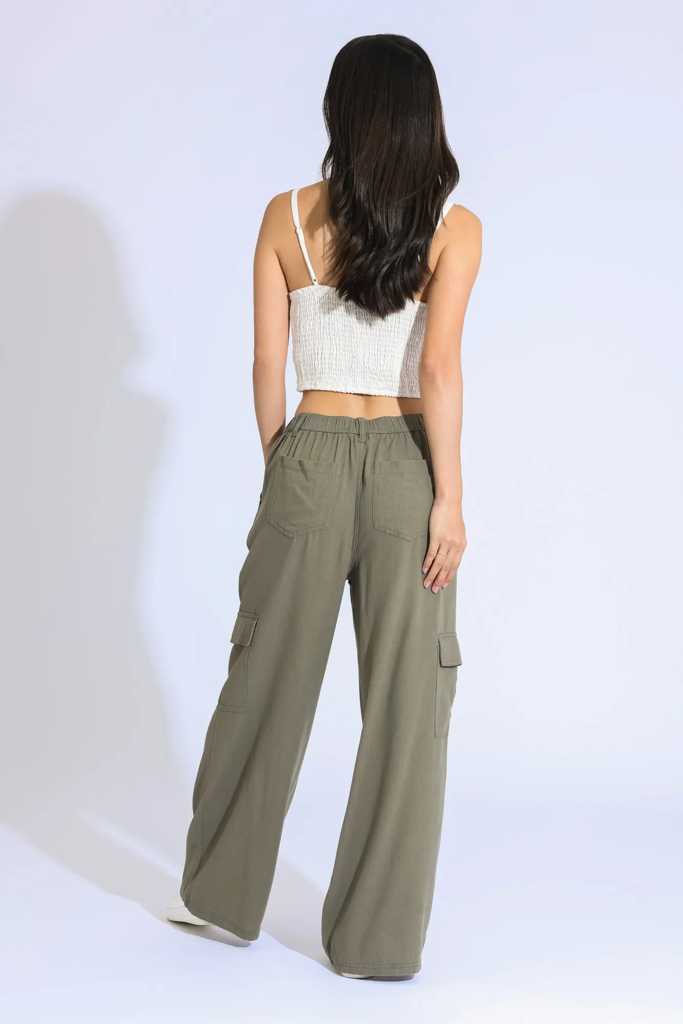 SEAMED CARGO PANT - LIGHT OLIVE