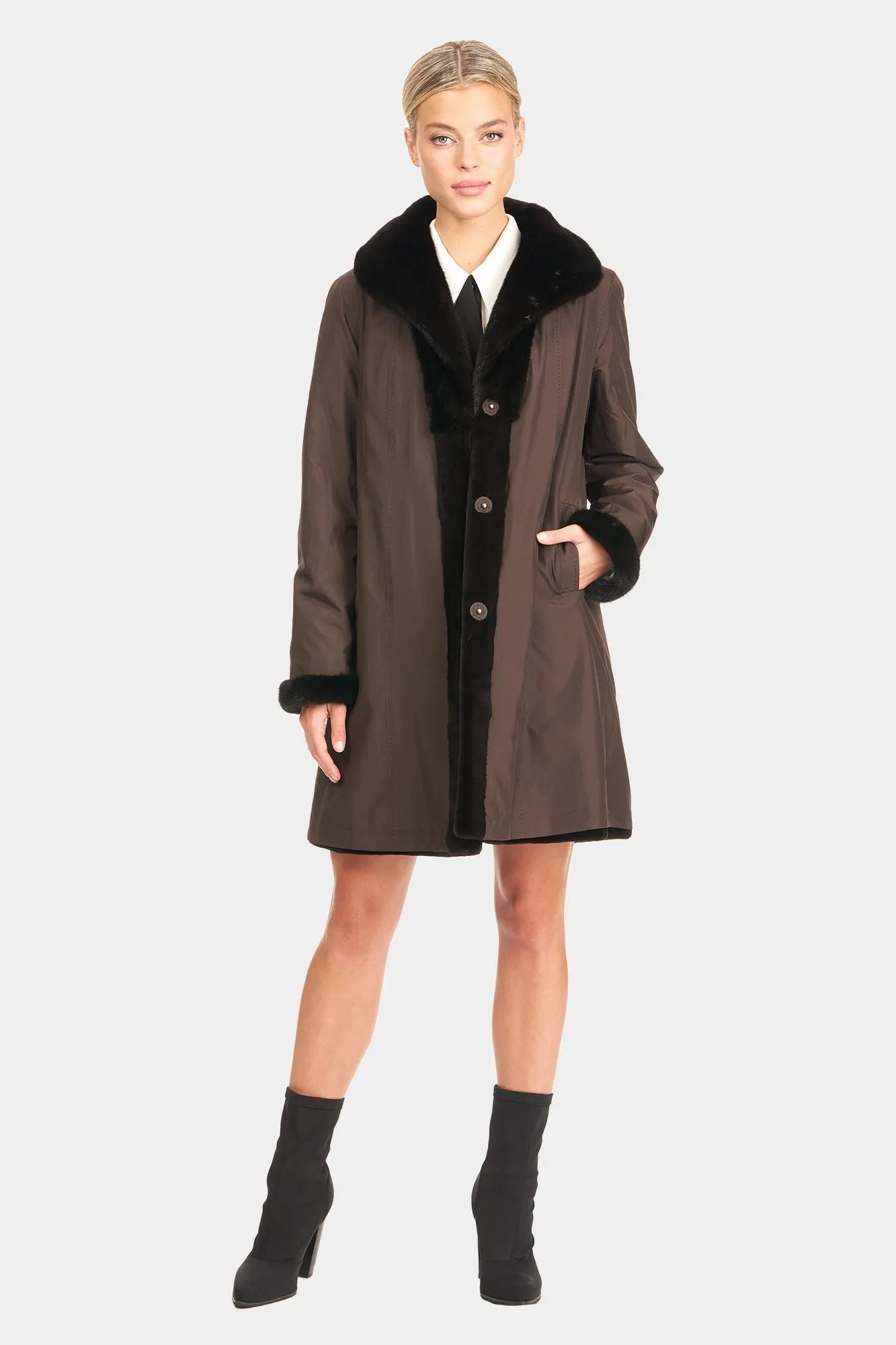 Sheared Mink Revesible Short Coat