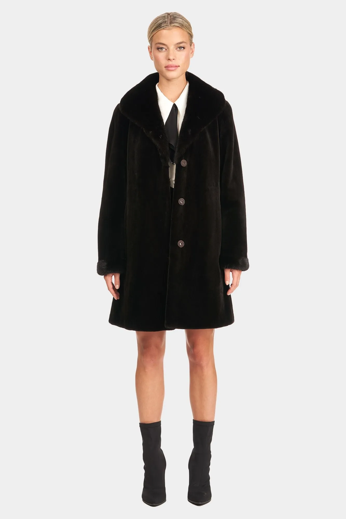 Sheared Mink Revesible Short Coat