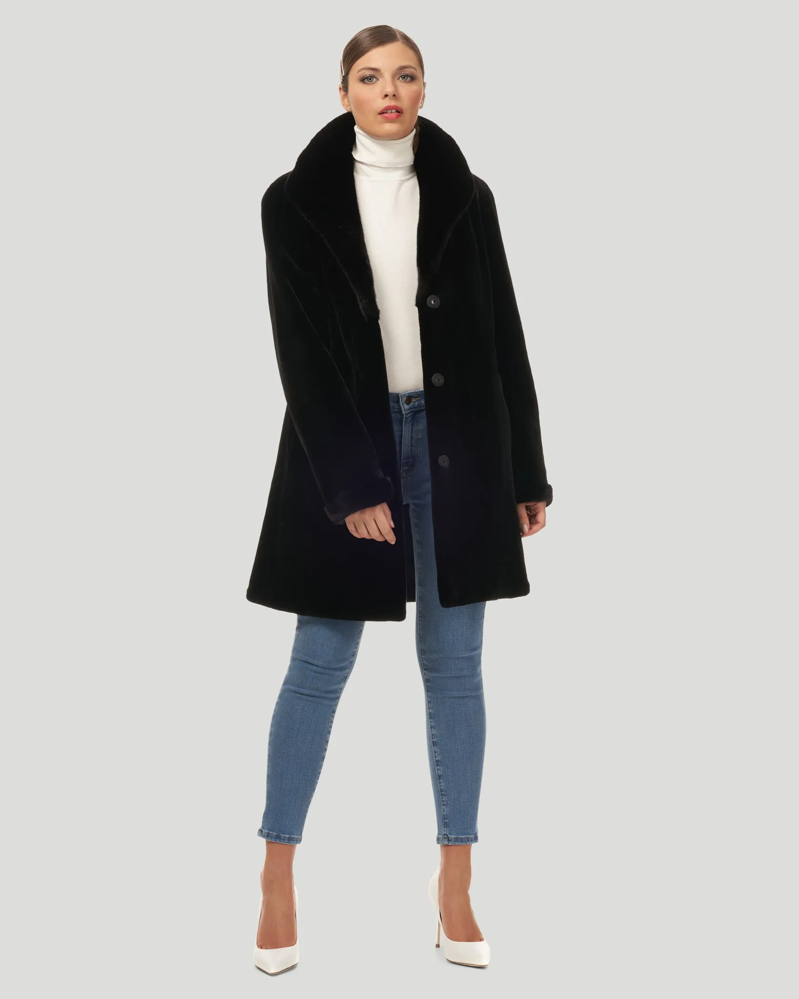 Sheared Mink Revesible Short Coat