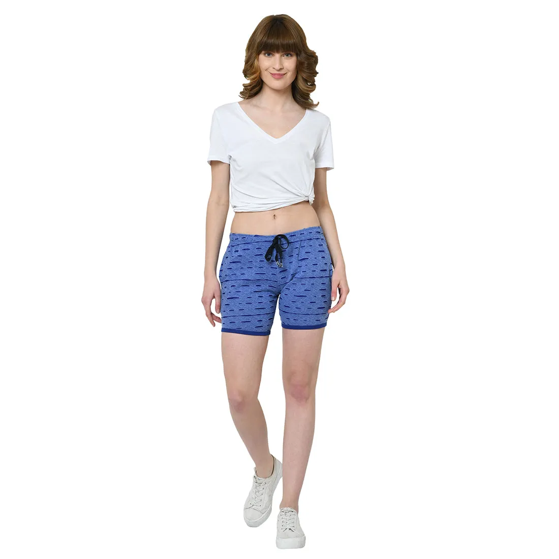 Vimal Jonney Sky Blue Color Shorts For Women