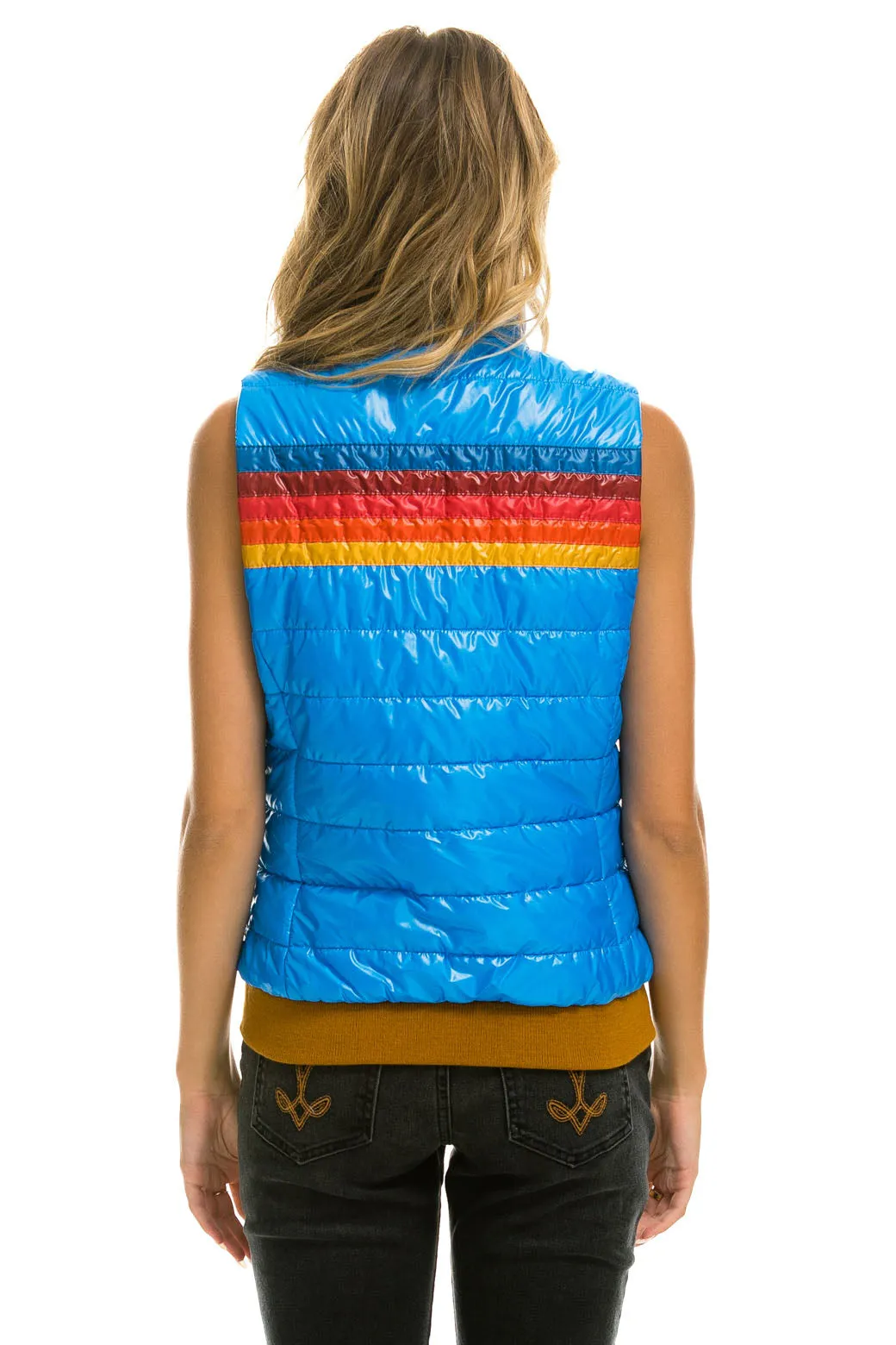 WOMEN'S 5 STRIPE VEST - GLOSSY BLUE CINA