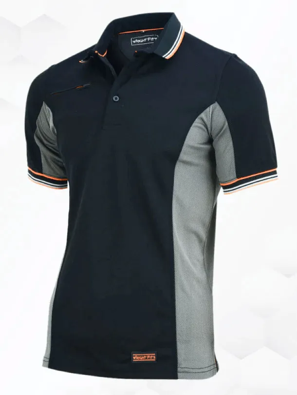 WrightFits Essential 2-Tone Men Work Polo T Shirt - EBG