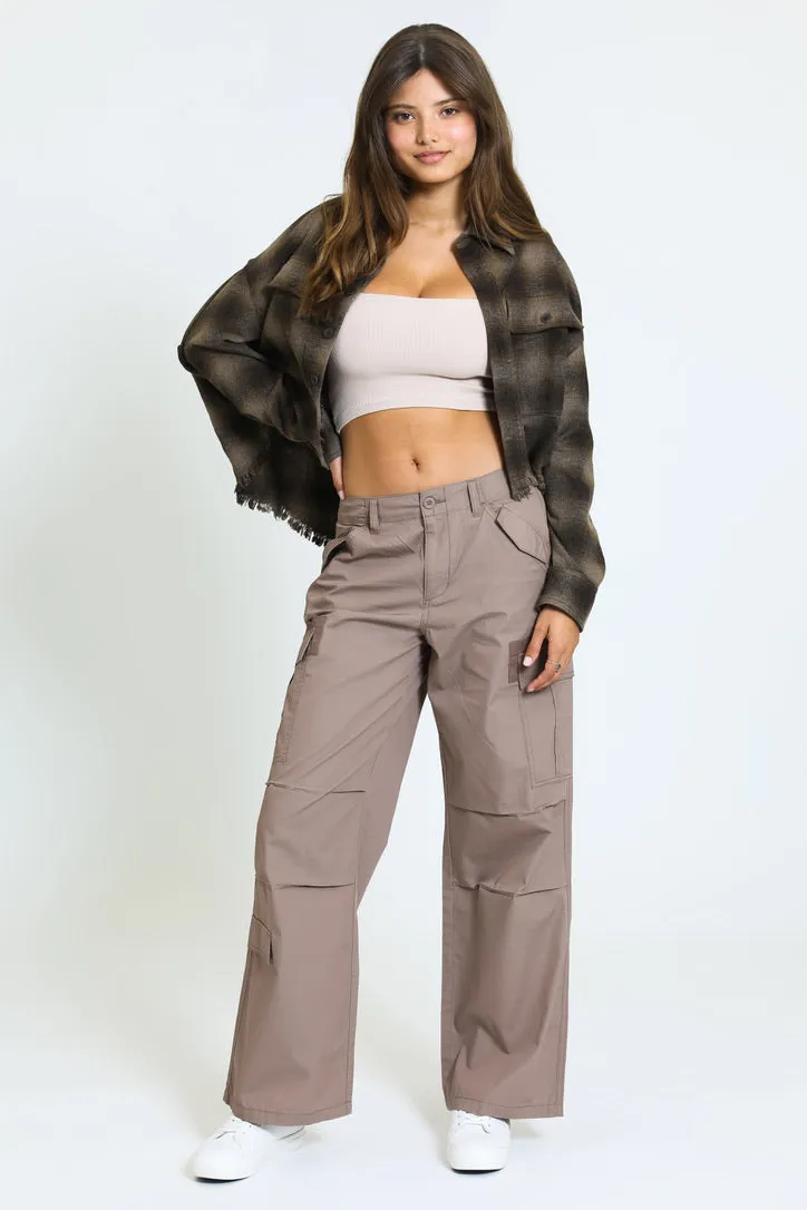 Zoe Wide Leg Cargo Pants - Java